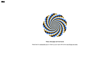 esempio pagina errore 404 WeTransfer
